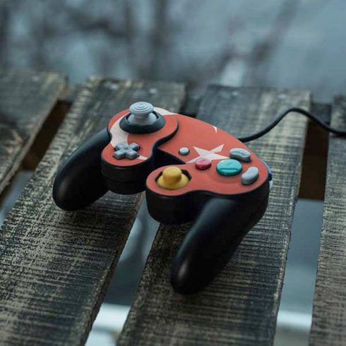 Turkish Flag Distressed Nintendo GameCube Controller Skin
